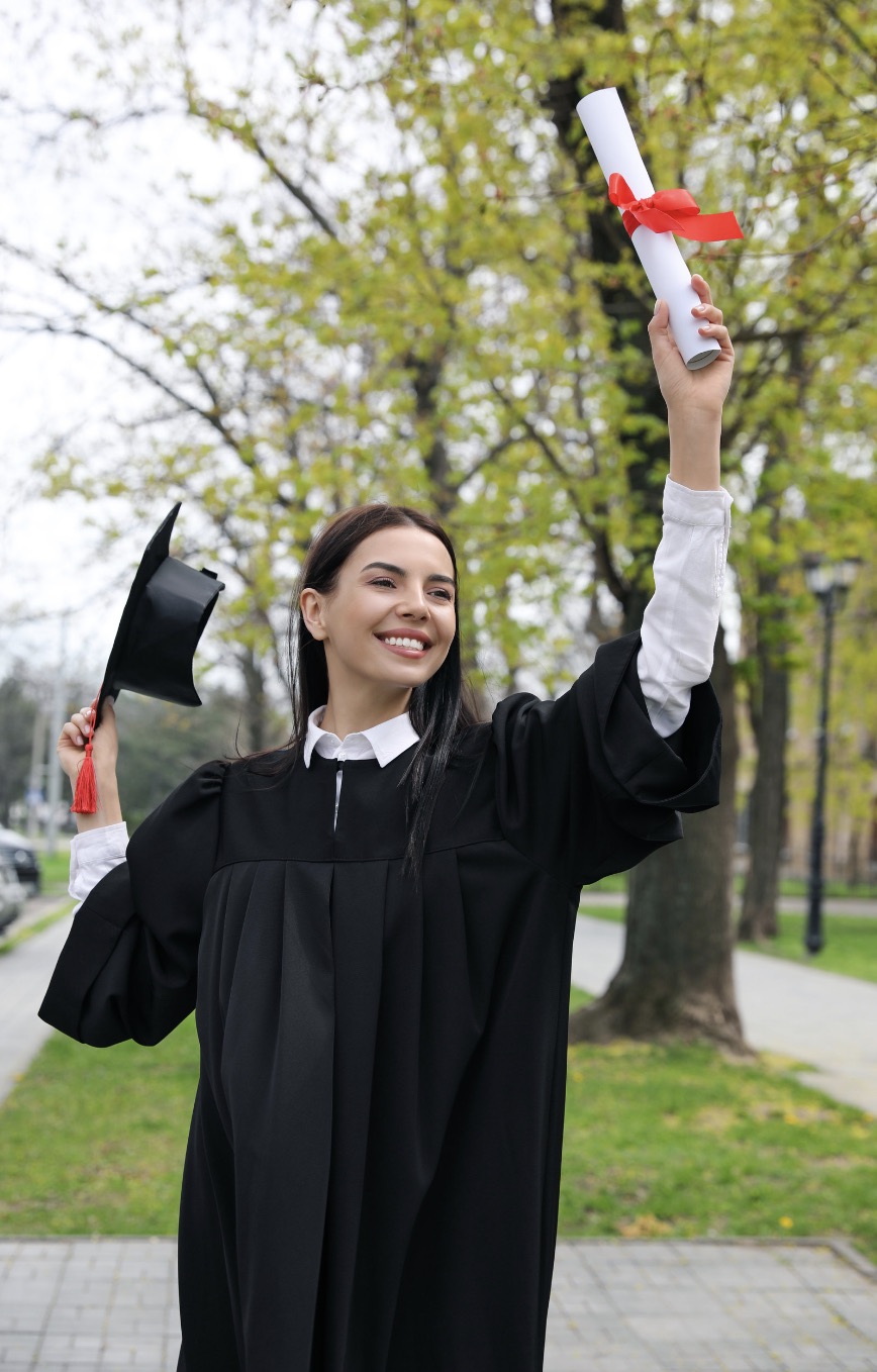 woman graduating